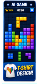 Block puzzle game with T-shirt design.