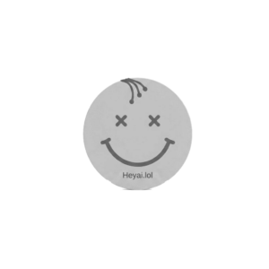 Smiley face logo with crossed eyes