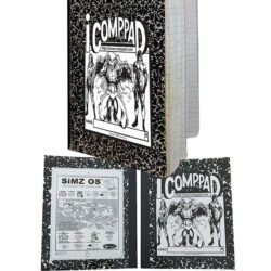 A black and white image of the front cover of compaid.