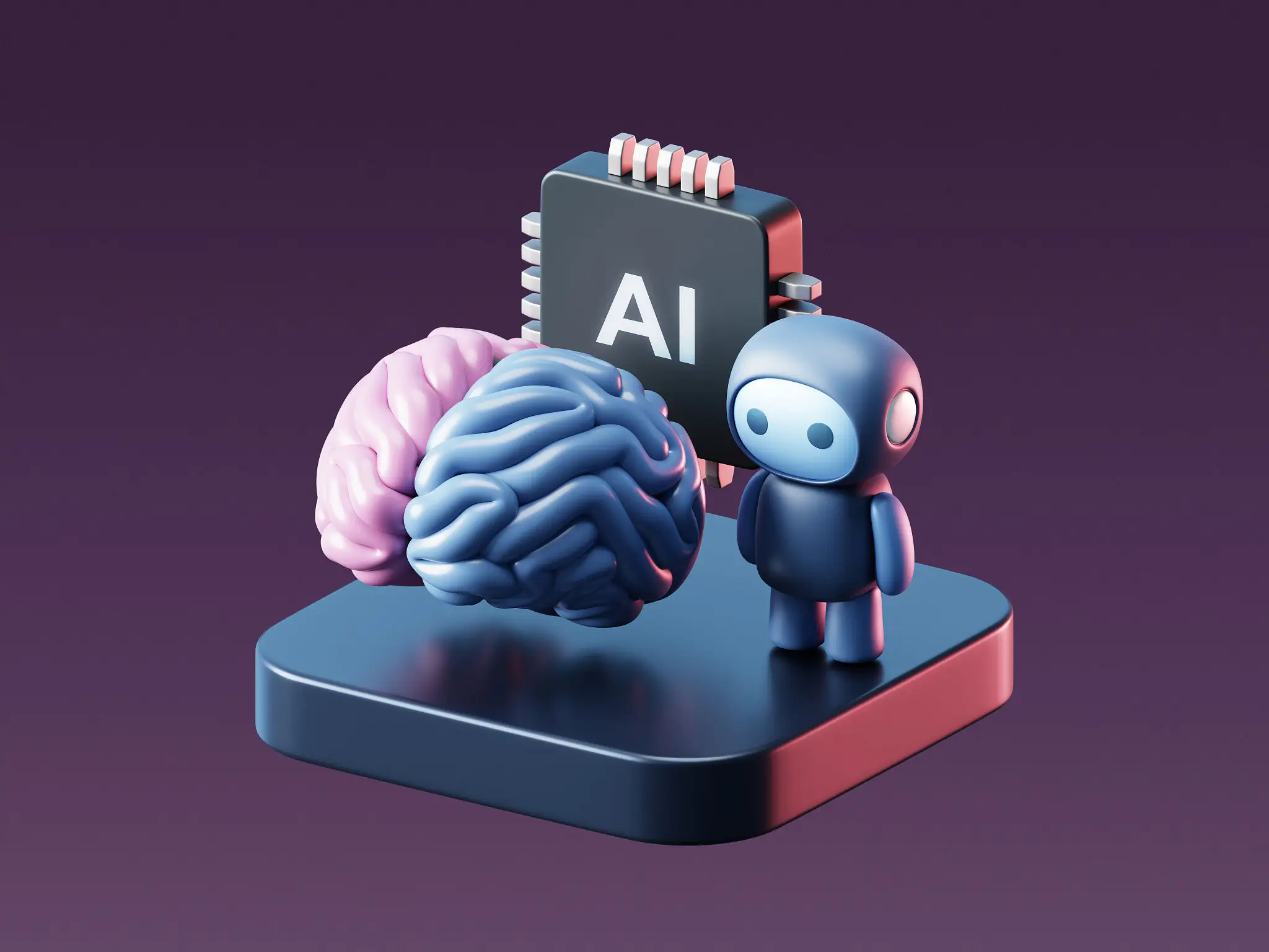 AI robot with brain and microchip