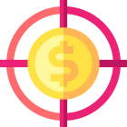 Money under crosshairs illustration
